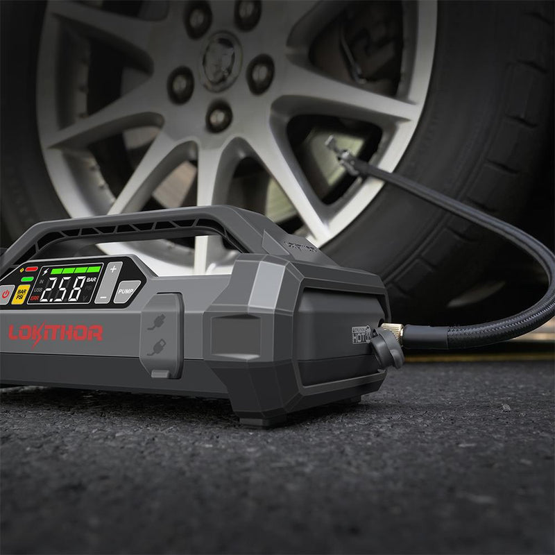LOKITHOR JA301 12V 2000Amp Li-Polimer Ağıllı Batareya Gücləndirici + Nasos + Powerbank + LED Lampa