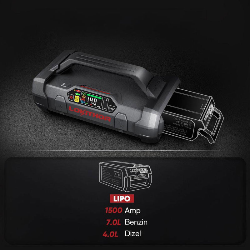 Lokithor LIPO 14.8Volt Li-Polymer 1500A Booster Gücü APARTX Ehtiyat Batareyasına Uyğundur 