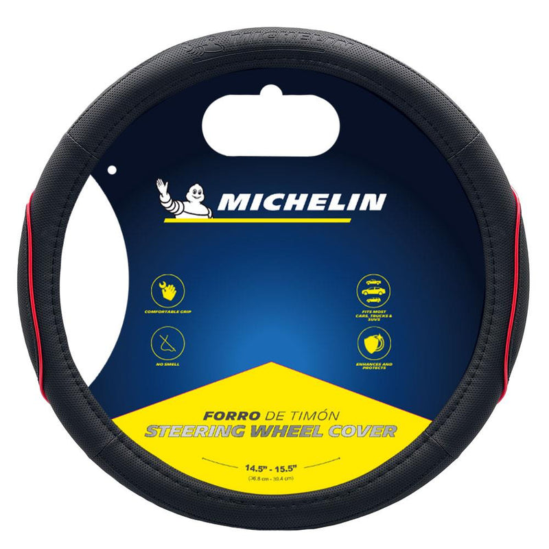 Michelin MC1003NR Premium Süni Dəri Sükan Qapağı QIRMIZI