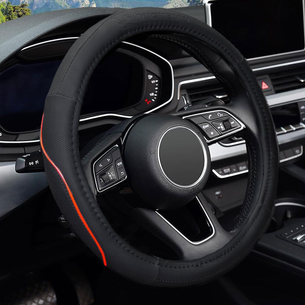 Michelin MC1003NR Premium Suni Deri Direksiyon Kılıfı KIRMIZI - Onivias