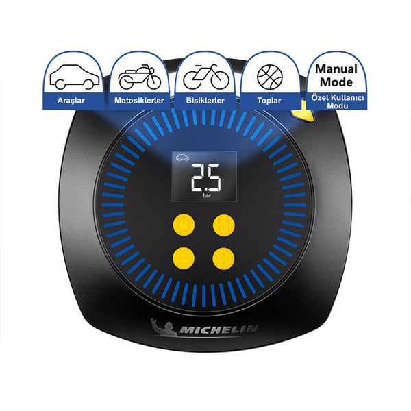 Michelin MC27010 12Volt 100 PSI Ayarlanabilir Dijital Basınç Göstergeli Hava Pompası - Onivias