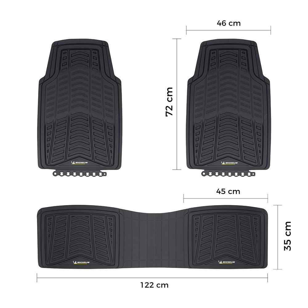 Michelin MC33863 Tüm Araçlara Uyumlu 3 Parça Üniversal 3D Havuzlu Oto Paspas - Onivias
