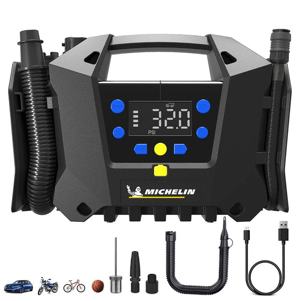 Michelin MC34259 11.1Volt/2.5Ah.120PSI Ayarlanabilir Dijital Basınç Göstergeli Şarjlı Lastik&Yatak Şişirme Pompası - Onivias