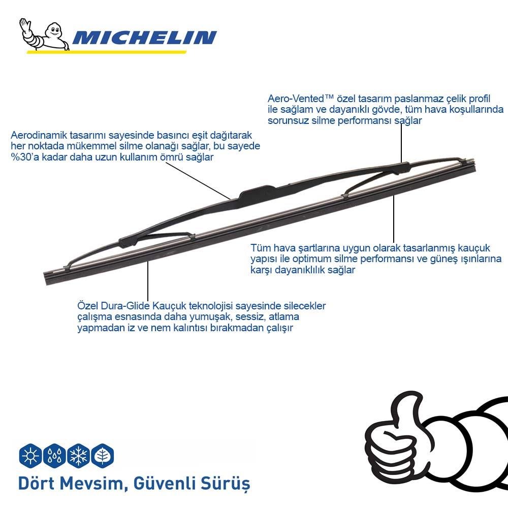 Michelin Rainforce™ MCR280 28CM 1 Adet Universal Telli Arka Silecek - Onivias