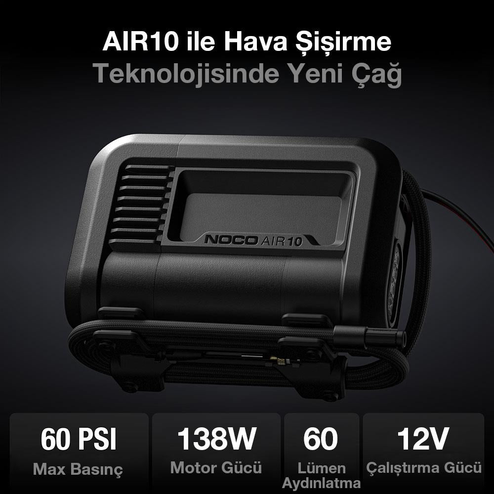 NOCO AIR10 12Volt 60 PSI Ayarlanabilir Dijital Basınç Göstergeli Profesyonel Lastik Şişirme Pompası - Onivias