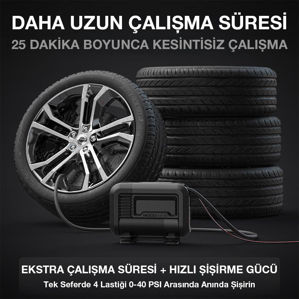 NOCO AIR10 12Volt 60 PSI Ayarlanabilir Dijital Basınç Göstergeli Profesyonel Lastik Şişirme Pompası - Onivias