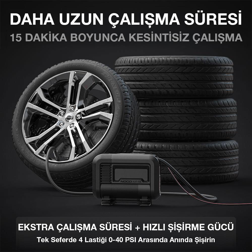 NOCO AIR15 12Volt 80 PSI Ayarlanabilir Dijital Basınç Göstergeli Profesyonel Lastik Şişirme Pompası - Onivias
