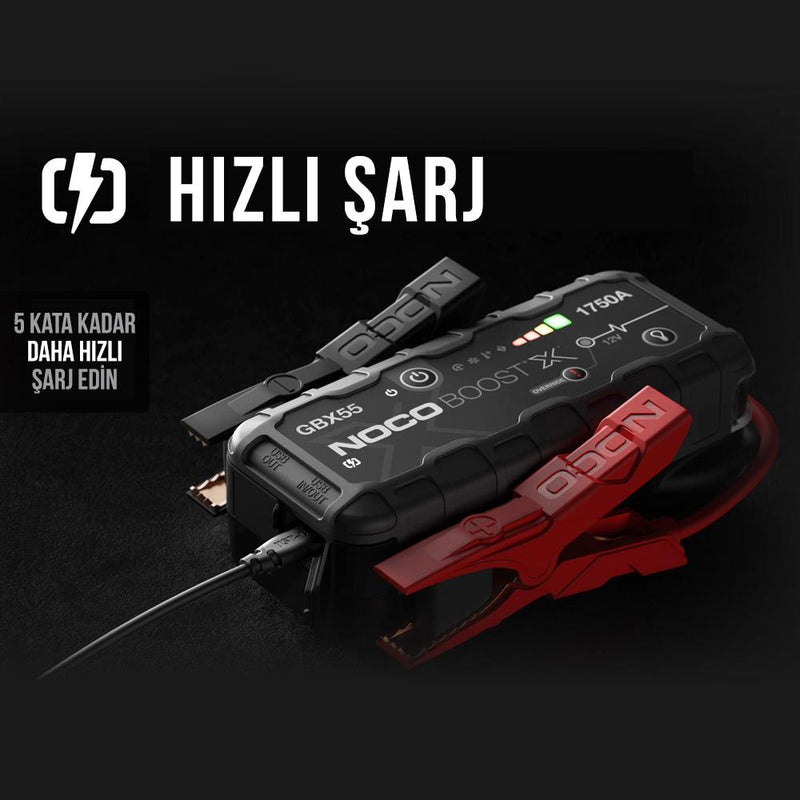 NOCO GBX55 12V 1750Amp Ultrasafe Lithium Batareya Gücləndirici + Powerbank + LED Lampa