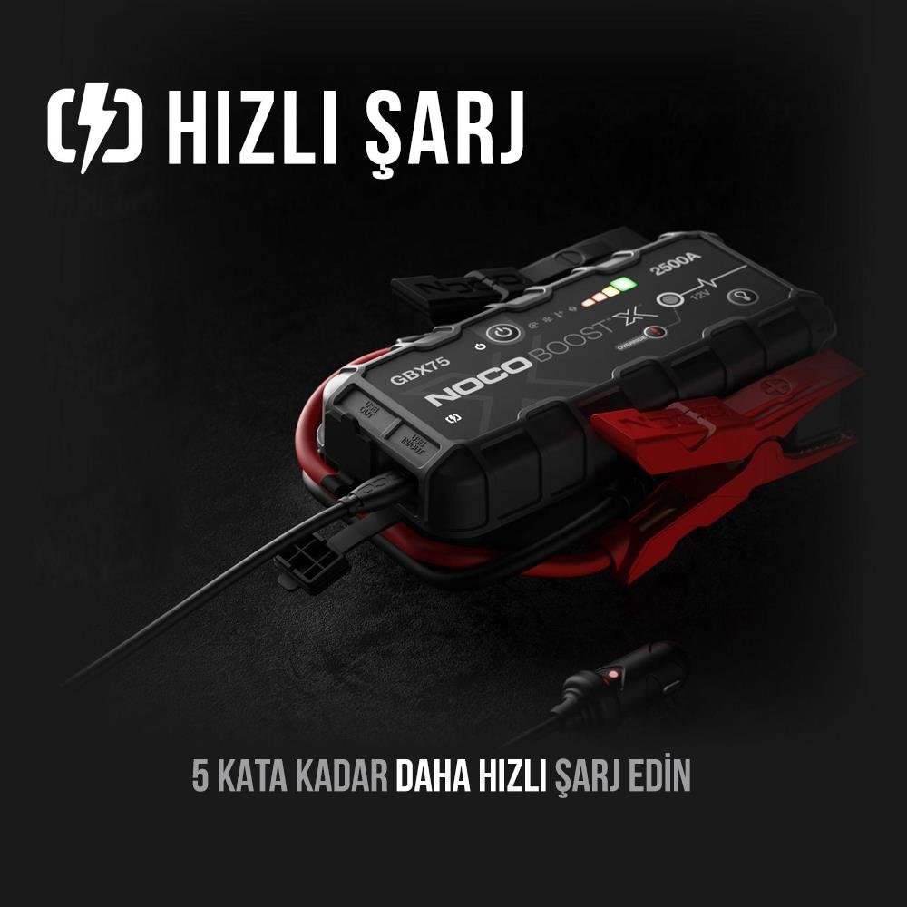 NOCO GBX75 12V 2500Amp Ultrasafe Lityum Akü Takviye + Powerbank + Led Lamba - Onivias