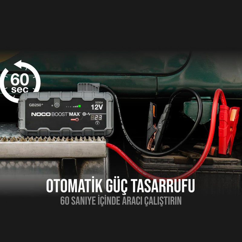 NOCO Genius GB250 12V 5250Amp Ultrasafe Litium Batareya Gücləndiricisi + Powerbank + LED Lampa