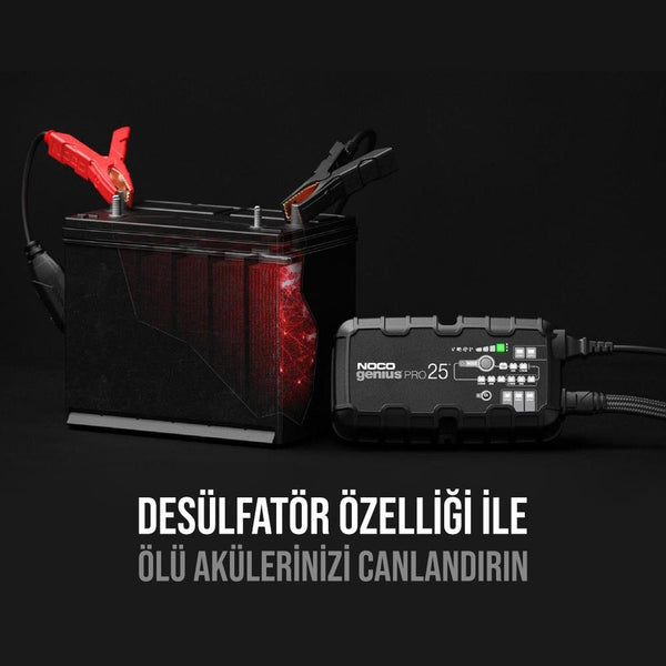 NOCO GENIUSPRO25 6V/12V/24V 1000A Akıllı Akü Şarj ve Akü Bakım/Desülfatör/Power Supply - Onivias