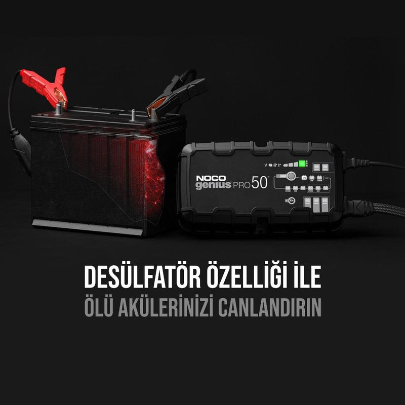 NOCO GENIUSPRO50 6V/12V/24V 1000A Ağıllı Batareya Doldurma Cihazı və Batareyaya Baxım/Desulfator/Enerji Təchizatı 