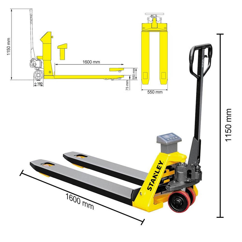 Stanley CPT20SCA Tərəzili 2 Tonluq Peşəkar Palet Yük maşını