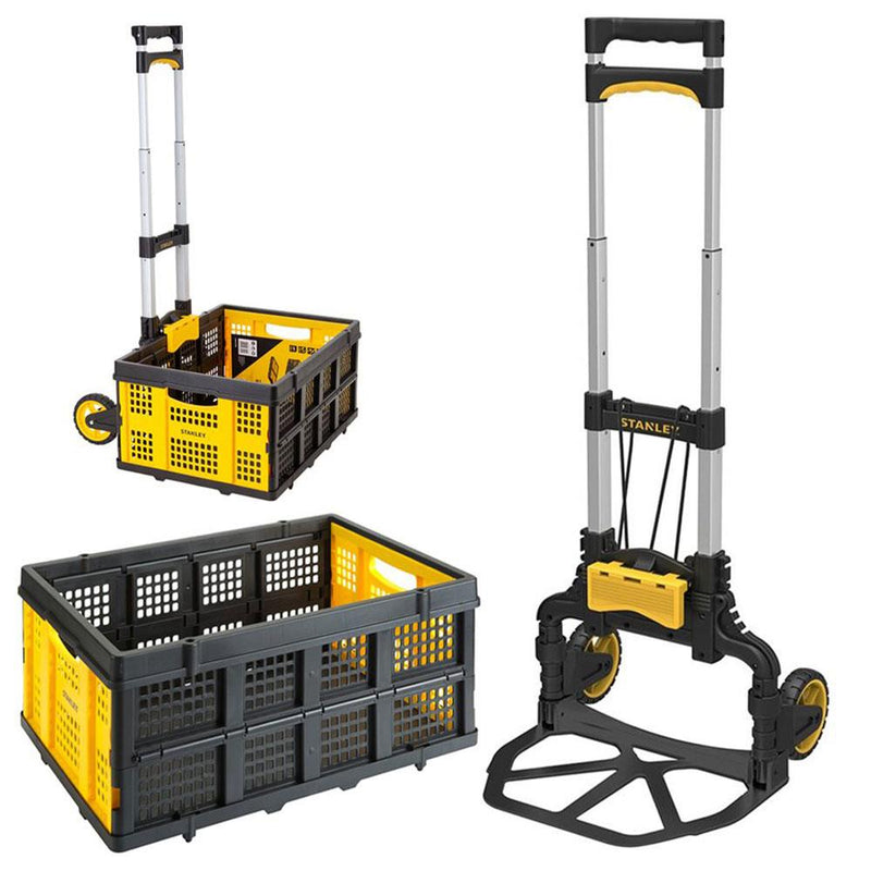 Stanley FT509 70 kq Qatlanan Alüminium Əl Yük maşını + FT505 25 Kq Qatlanan Çox Məqsədli Daşıma Səbəti 