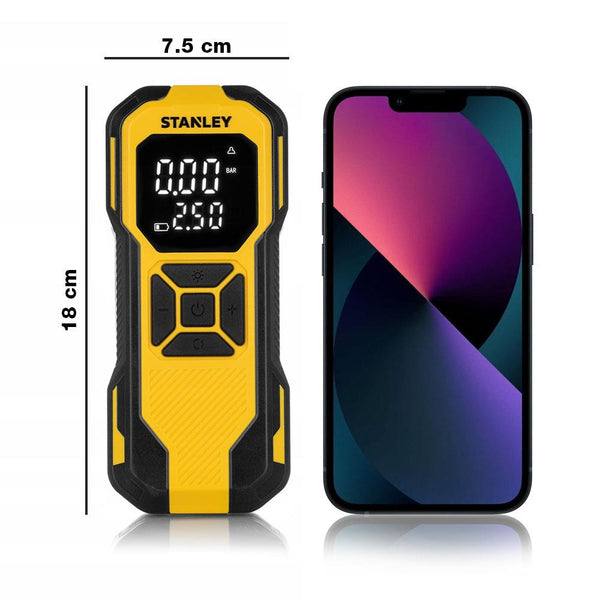 STANLEY SXIF0101 12V / Şarjlı Li-ion 150 PSI Dijital Göstergeli Akıllı Lastik Şişirme Pompası+Powerbank+SOS+Led Lamba - Onivias