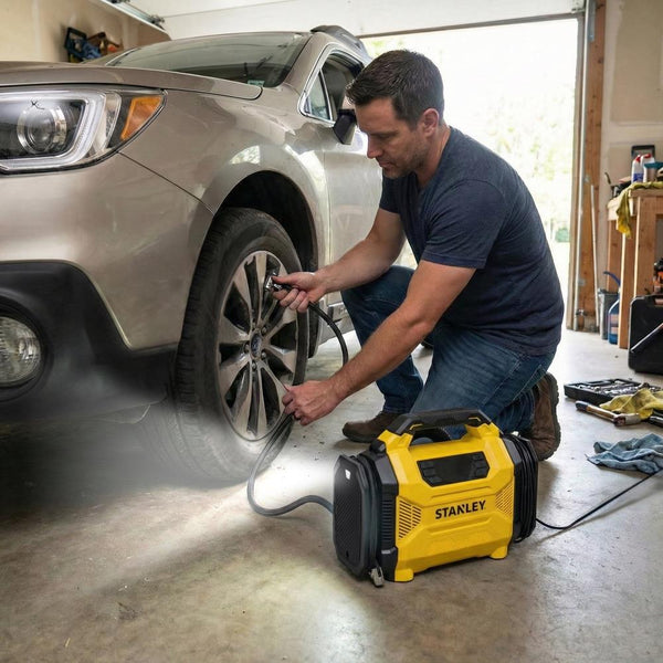 STANLEY SXIF3501 12Volt/220Volt 150 PSI Dijital Basınç Göstergeli Lastik & Yatak Şişirme Pompası + Led Lamba - Onivias