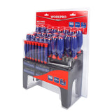 WORKPRO WP200507 100 Parça Duvar Askı Aparatlı Profesyonel CR - V Manyetik Tornavida ve Bits Uç Seti - Onivias