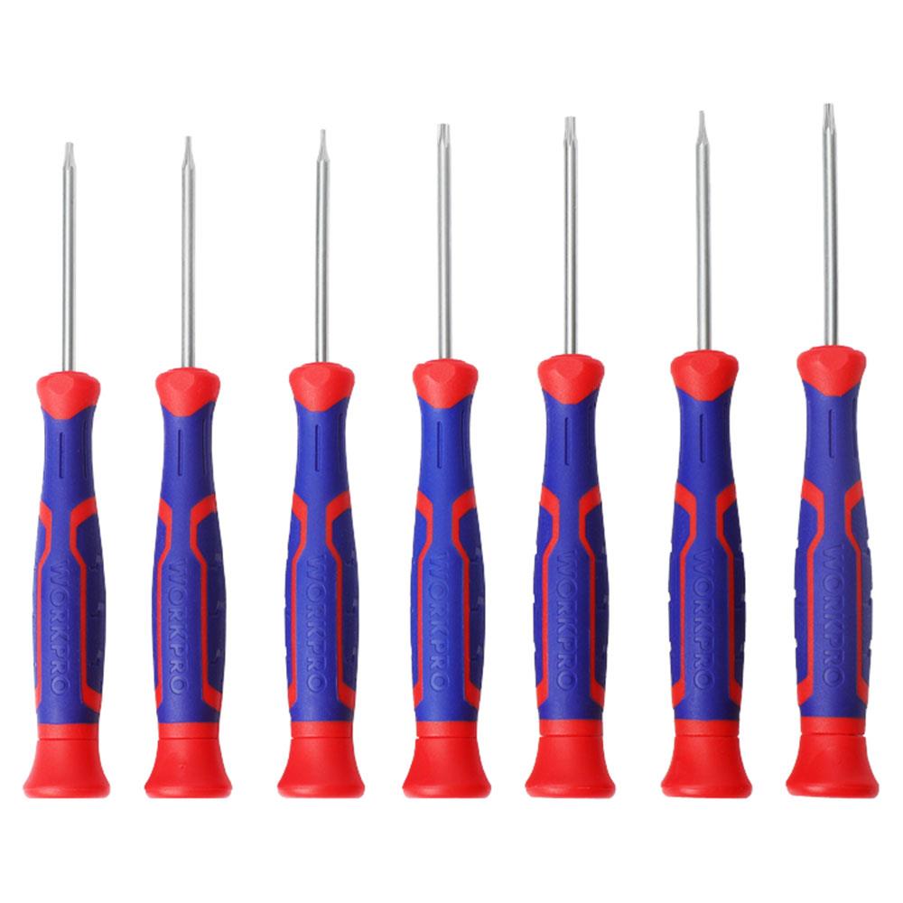 WORKPRO WP200510 7 Parça Profesyonel CR - V Manyetik Hassas Torx Tornavida Seti - Onivias