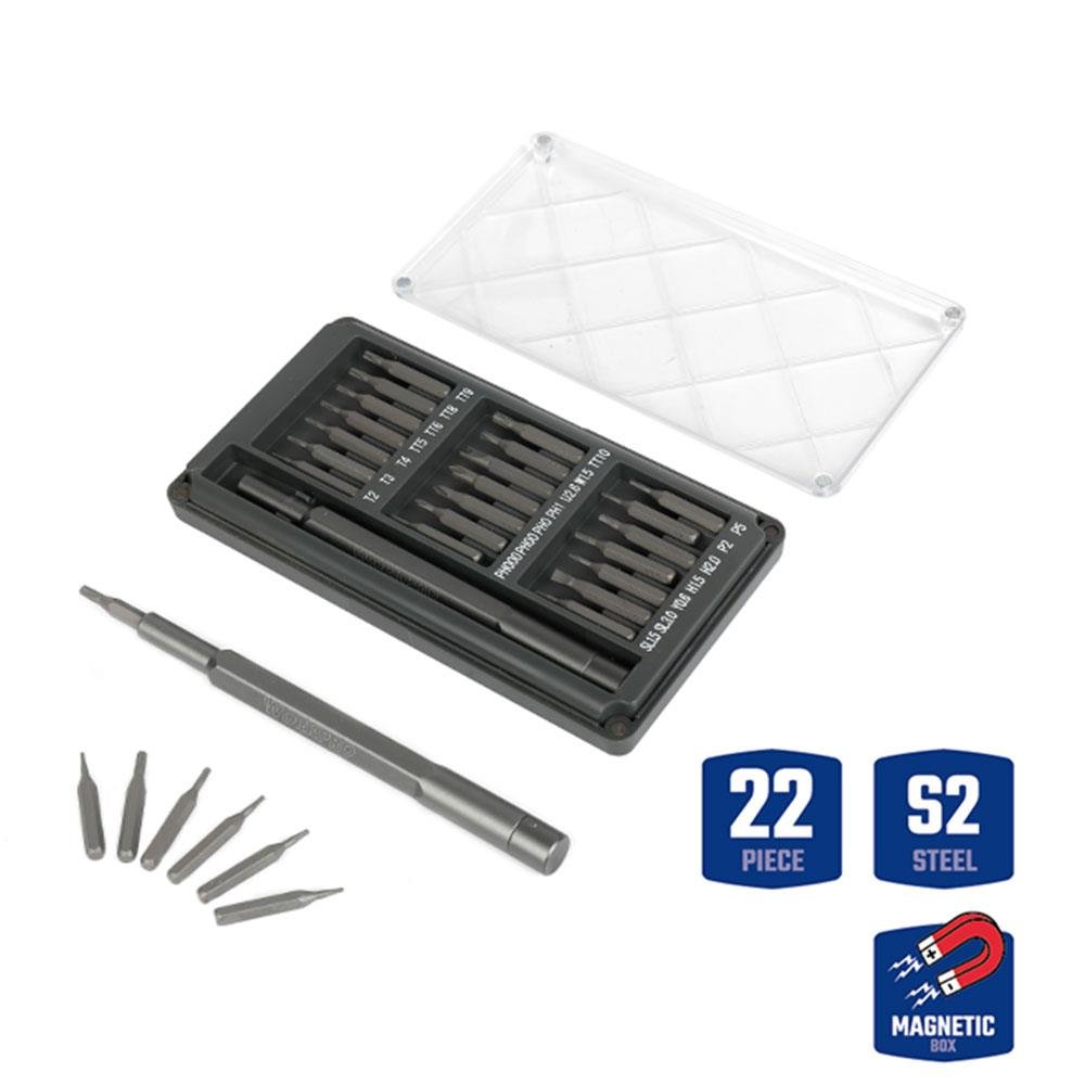 WORKPRO WP200511 22 Parça Profesyonel Manyetik Saatçi Tornavida Seti - Onivias