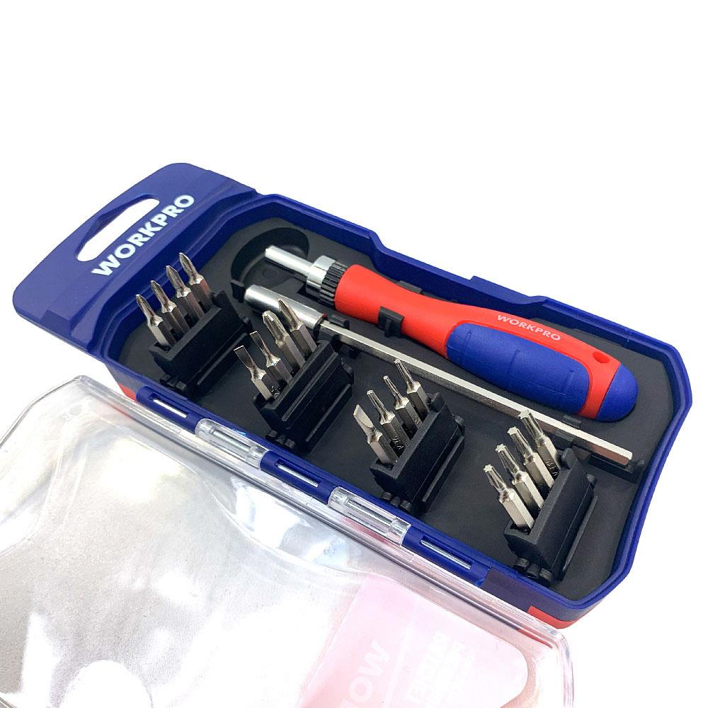 WORKPRO WP200516 18 Parça Profesyonel CR - V Cırcırlı Hassas/Elektronikçi Bits Tornavida Seti - Onivias