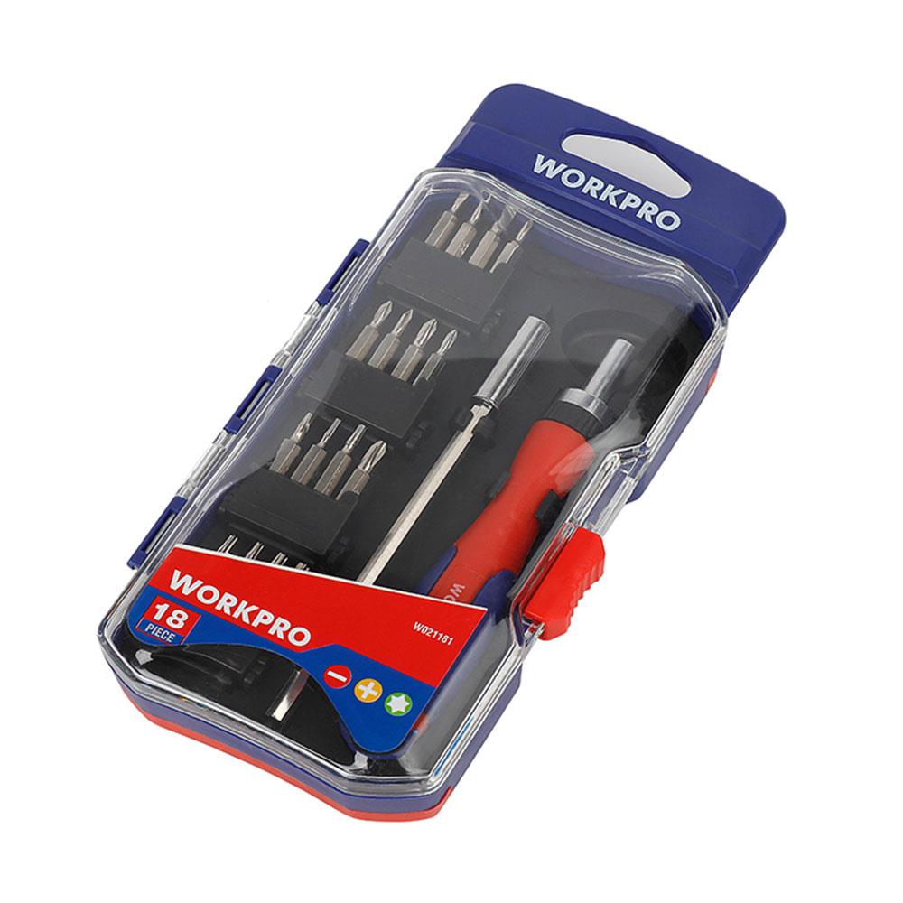 WORKPRO WP200516 18 Parça Profesyonel CR - V Cırcırlı Hassas/Elektronikçi Bits Tornavida Seti - Onivias