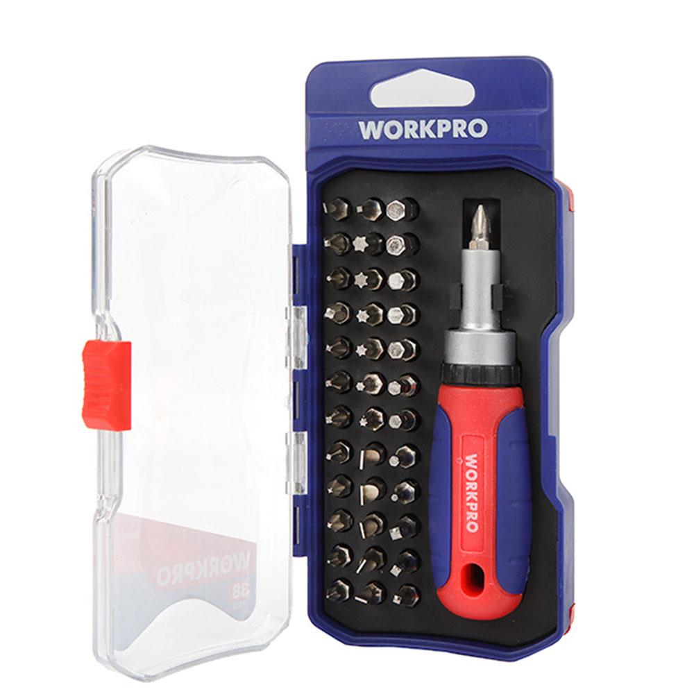 WORKPRO WP200517 38 Parça Profesyonel CR - V Cırcırlı Bits Tornavida Seti - Onivias