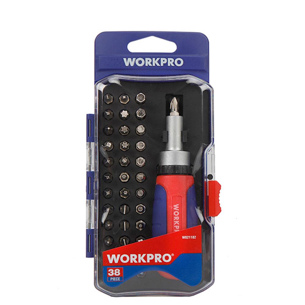 WORKPRO WP200517 38 Parça Profesyonel CR - V Cırcırlı Bits Tornavida Seti - Onivias