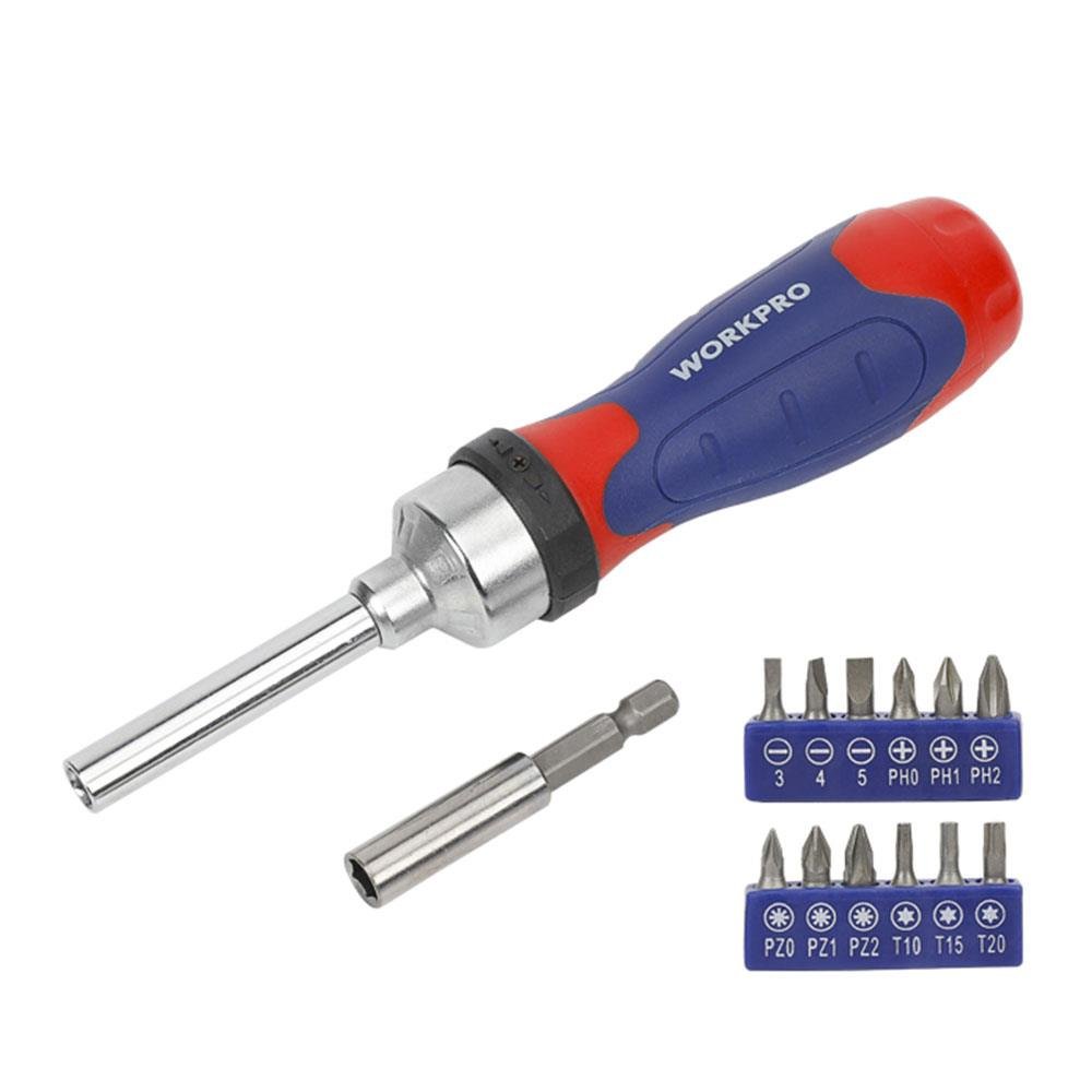 WORKPRO WP200524 14 Parça Profesyonel CR - V Cırcırlı Bits Tornavida Seti - Onivias