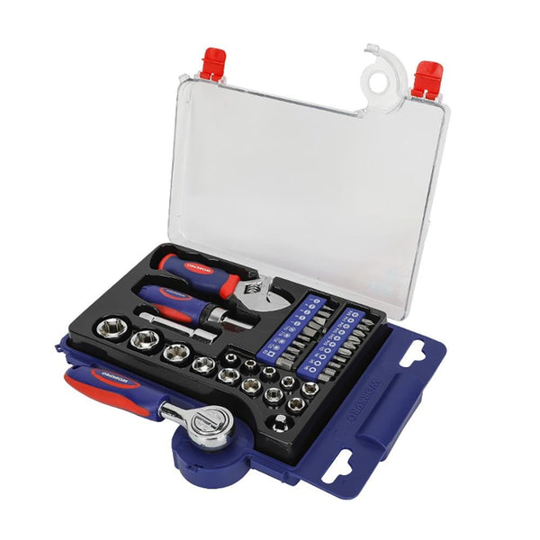 WORKPRO WP200555 1/4'’ 1/2’’ 38 Parça Cr - V Lokma ve Topaç Cırcır Araç Tamir Seti - Onivias