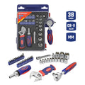 WORKPRO WP200555 1/4'’ 1/2’’ 38 Parça Cr - V Lokma ve Topaç Cırcır Araç Tamir Seti - Onivias