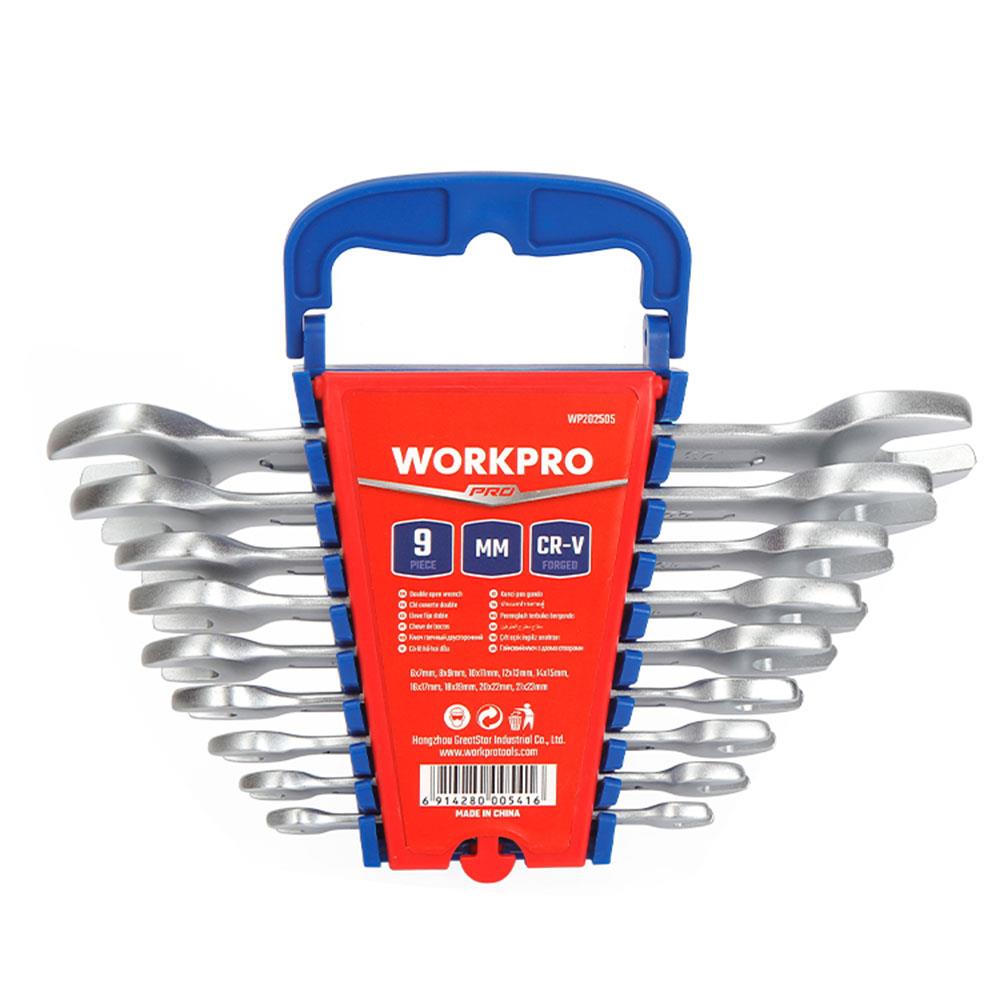 WORKPRO WP202505 6 - 23mm 9 Parça CR - V Profesyonel Açık Ağız Anahtar Takımı - Onivias