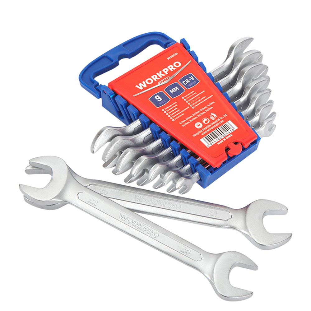 WORKPRO WP202505 6 - 23mm 9 Parça CR - V Profesyonel Açık Ağız Anahtar Takımı - Onivias