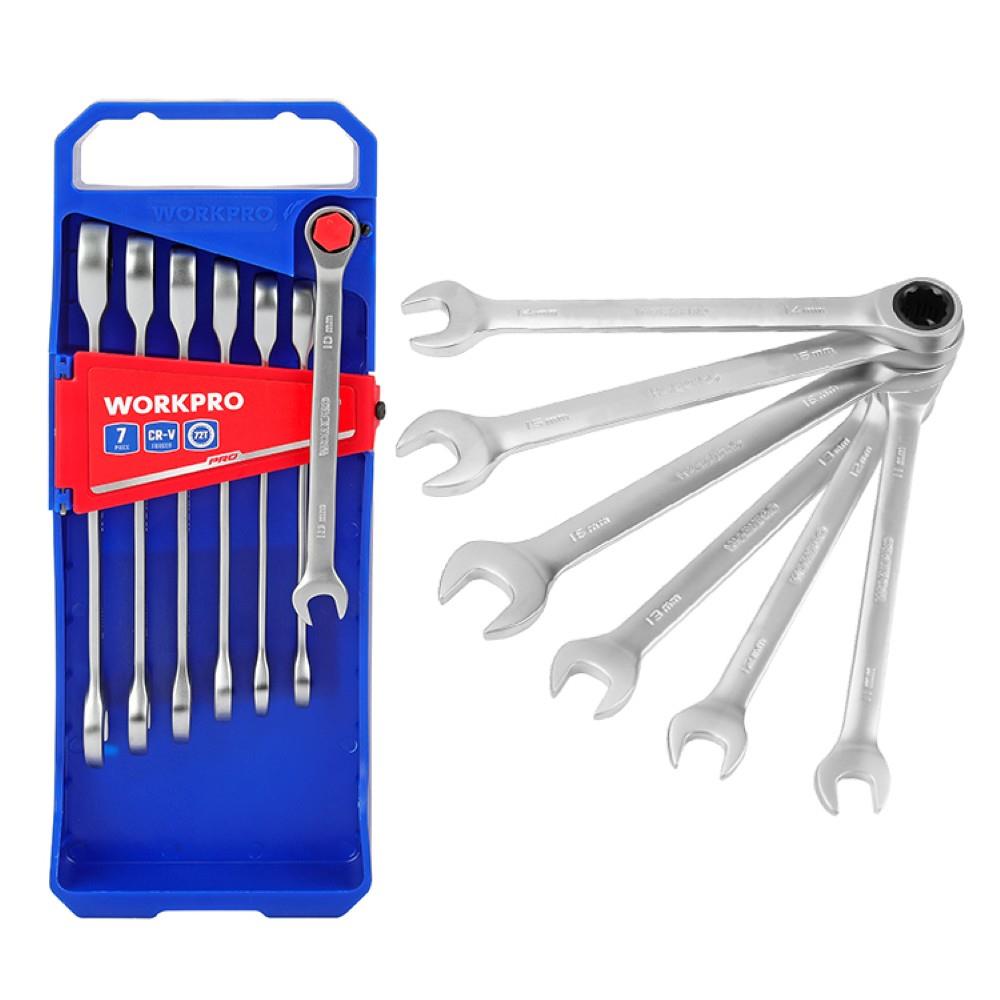 WORKPRO WP202511 Cr - V 7 Parça Cırcırlı Profesyonel Kombine Anahtar Takımı - Onivias