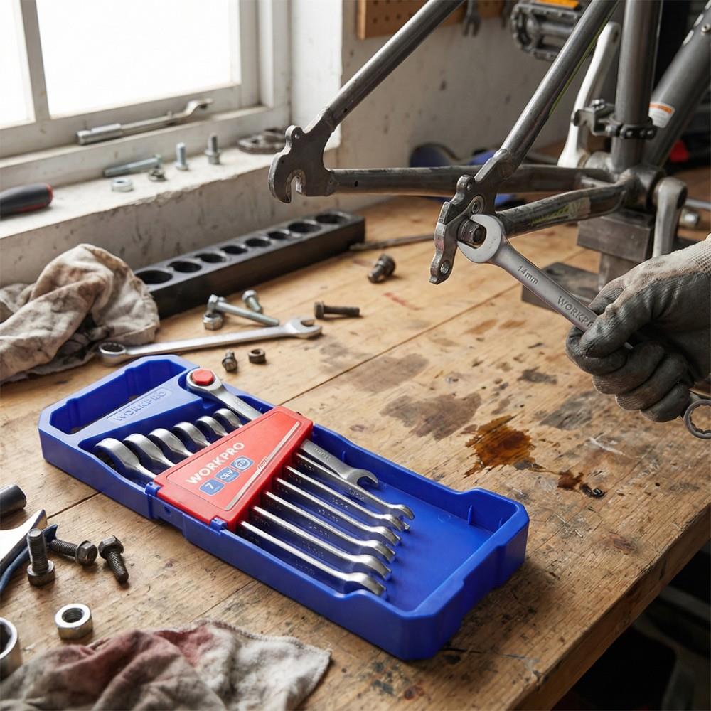 WORKPRO WP202511 Cr - V 7 Parça Cırcırlı Profesyonel Kombine Anahtar Takımı - Onivias