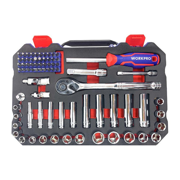 WORKPRO WP202524 1/4'’ 3/8’’ Metrik 75 Parça Cr - V Profesyonel Lokma Takımı - Onivias