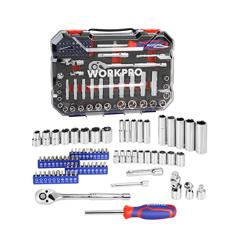 WORKPRO WP202524 1/4'’ 3/8’’ Metrik 75 Parça Cr-V Profesyonel Lokma Takımı