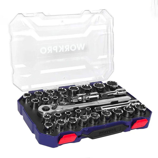 WORKPRO WP202525 30 Parça 1/2’’ CR - V Metrik/İnç Profesyonel Lokma Takımı - Onivias