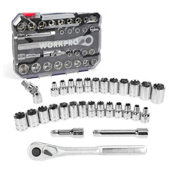 WORKPRO WP202525 30 Parça 1/2’’ CR - V Metrik/İnç Profesyonel Lokma Takımı - Onivias