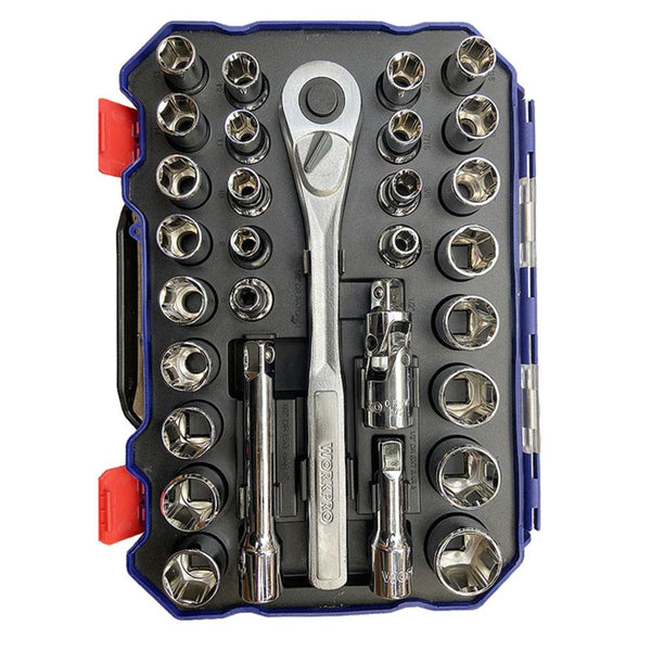 WORKPRO WP202525 30 Parça 1/2’’ CR - V Metrik/İnç Profesyonel Lokma Takımı - Onivias