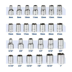 WORKPRO WP202525 30 Parça 1/2’’ CR - V Metrik/İnç Profesyonel Lokma Takımı - Onivias