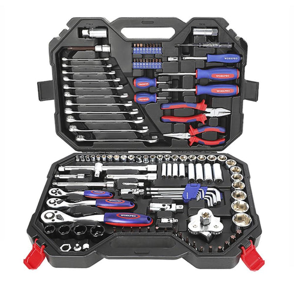 WORKPRO WP202533 1/4'’ 3/8’’ 1/2'’ 123 Parça Cr-V Metrik Ağır Hizmet Lokma ve Kombine Anahtar Takımı - görsel 2