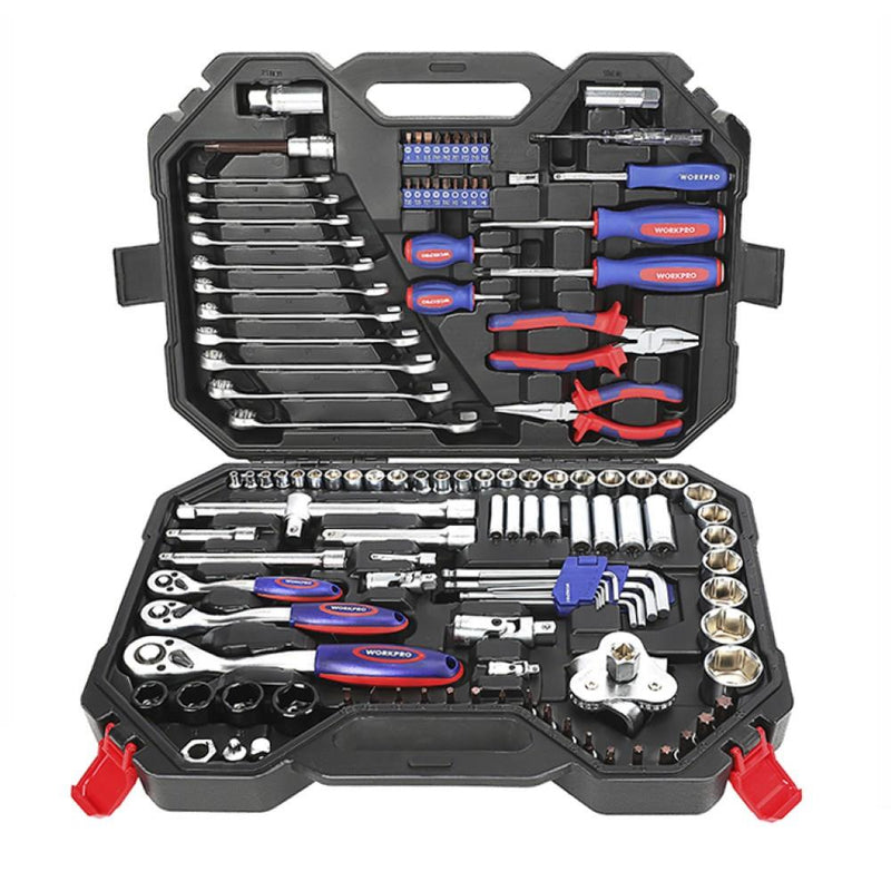 WORKPRO WP202533 1/4'’ 3/8’’ 1/2'’ 123 Parça Cr-V Metrik Ağır Hizmet Lokma ve Kombine Anahtar Takımı
