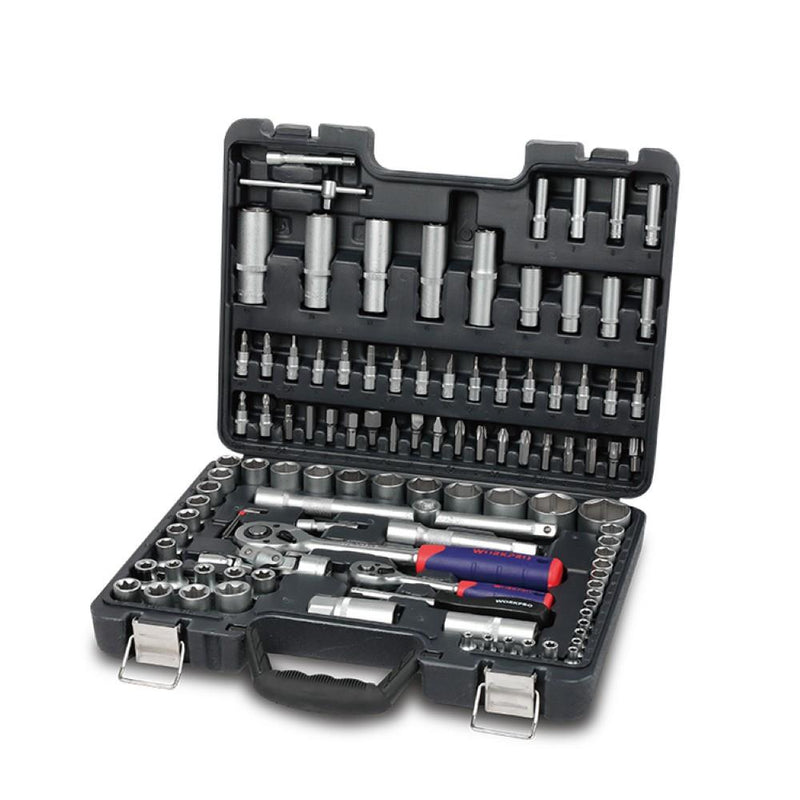 WORKPRO WP202535 1/4'’ 1/2'’ 108 Parça Cr-V Metrik Profesyonel Lokma Takımı