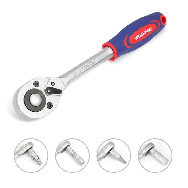 WORKPRO WP202535 1/4'’ 1/2'’ 108 Parça Cr-V Metrik Profesyonel Lokma Takımı