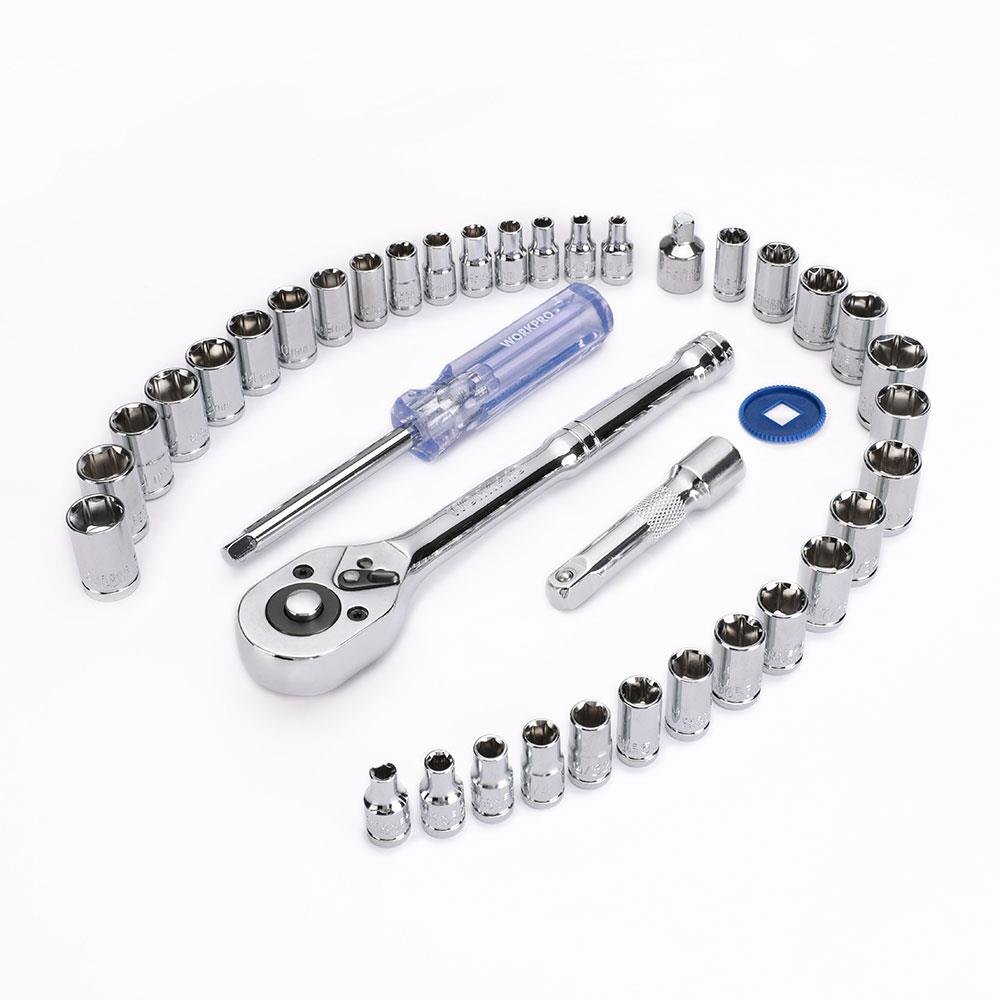 WORKPRO WP202536 39 Parça 3/8’’ 1/4’’ CR - V Metrik/İnç Profesyonel Lokma Takımı - Onivias