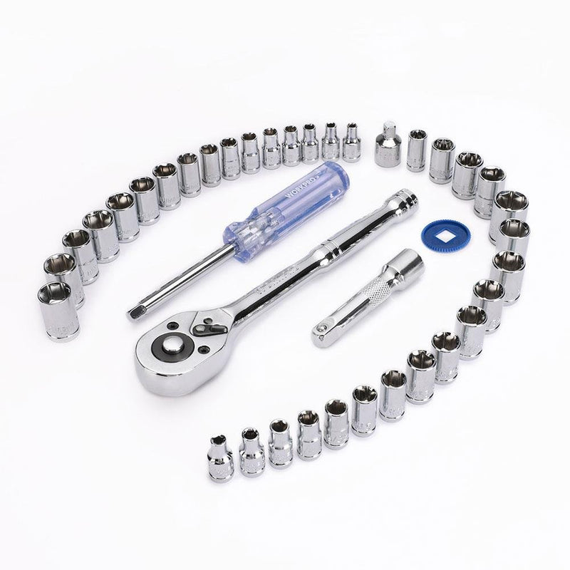WORKPRO WP202536 39 Parça 3/8'' 1/4'' CR-V Metrik/Düymlük Peşəkar Rozetka Dəsti 