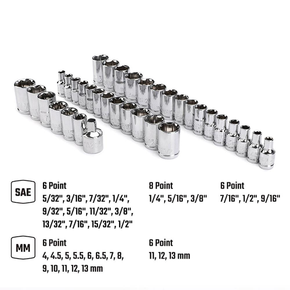 WORKPRO WP202536 39 Parça 3/8’’ 1/4’’ CR - V Metrik/İnç Profesyonel Lokma Takımı - Onivias