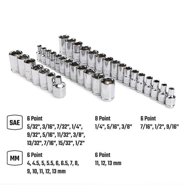 WORKPRO WP202536 39 Parça 3/8’’ 1/4’’ CR - V Metrik/İnç Profesyonel Lokma Takımı - Onivias