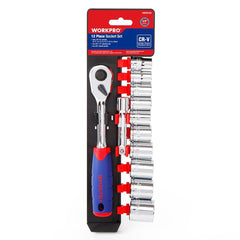 WORKPRO WP202557 12 Parça 3/8’’ CR - V Metrik Profesyonel Lokma Takımı - Onivias