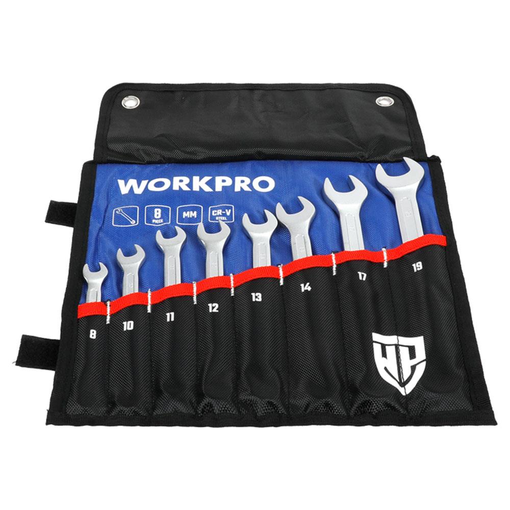 WORKPRO WP202575 8 - 19mm 8 Parça CR - V Profesyonel Kombine Anahtar Takımı + Bez Taşıma Kılıfı - Onivias